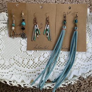 3 pairs of handmade earrings